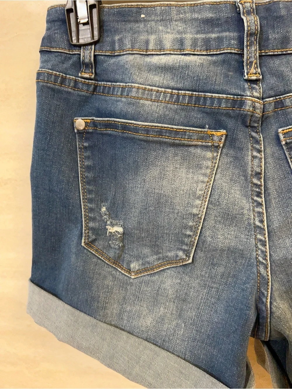 Judy Blue Medium Wash Distressed Cuffed Jean Shorts